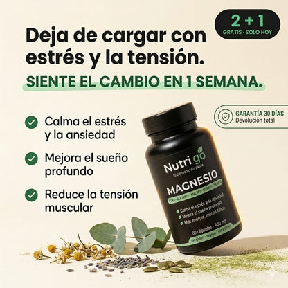1+1 GRATIS Magnesio Nutri Go | Resultados en 1 semana